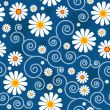 Dark blue floral pattern