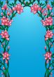 frame background with flowering flower