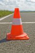 Cone on a road.