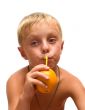 Child with an orange.