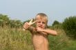 Boy with a slingshot.