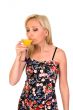 Female drinks martini.