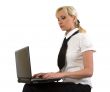 Female with notebook.