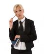 Business woman thinking.