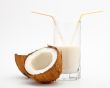 coconut and glass with coco milk