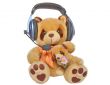 Teddy bear listening to music