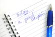 Blue pen and note book