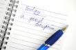 Blue pen and note book