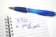 Blue pen and note book