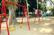 Swing chairs in playing garden