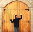 Teen knocking door