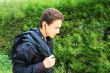 Teen with ear-phone