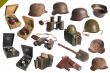 Old Vintage military army objects big set 