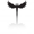 Angel silhouette with shadow