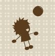 Little boy playing with ball
