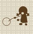 Little girl playing with circle