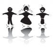 Happy kids silhouettes 