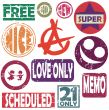 Stylized stamps in colors