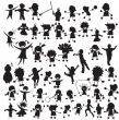 Happy children silhouettes