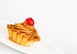 cake with cherry on dish