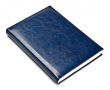 closed blue leather notebook