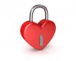 Red lock formed as heart
