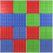 Background of multiple color freight containers