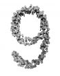 Alphabet made from hammered nails isolated, number 9
