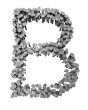 Alphabet made from hammered nails, letter B