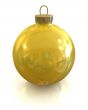 Yellow christmas glossy and shiny ball isolated