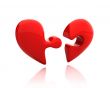 Heart puzzle from two parts broken down