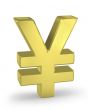 Gold yen sign 