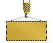 Yellow crane hook lifting blank yellow for design purposes