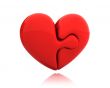 Heart puzzle from two parts connected together 