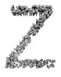 Alphabet made from hammered nails, letter Z