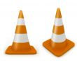 Road cone frontal and diagonal view 