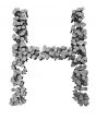 Alphabet made from hammered nails, letter H