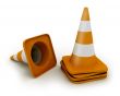 Few road cones