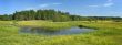 Landscape with a stream - a panorama.