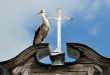 Stork and a cross
