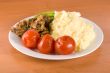 Cooked potatoes with liver