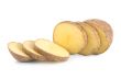 Cut potatoes isolated