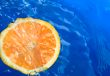 Orange in blue water