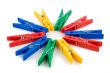 Colored clothespins isolated