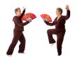 Senior woman doing Tai Chi Yoga exercise