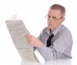 Caucasian Man Reading Newspaper