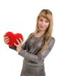 The girl with heart in hands