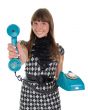The girl with a handset