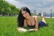 Girl reading outdoor