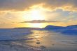 Gold Winter Frosen Sea Sunset in Finland